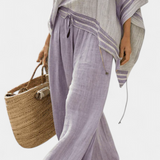 Sorina - pantaloni fără umeri și cu picioare largi