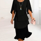 Rochie Midi Elinora™ cu Volane