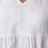 Maxi Rochie Femei Decolteu în V Mâneci Puff Buzunare Laterale Croi Relaxat