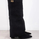 Alina - Botine Înalte cu Toc Elegant