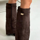 Alina - Botine Înalte cu Toc Elegant