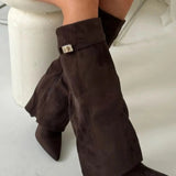 Alina - Botine Înalte cu Toc Elegant