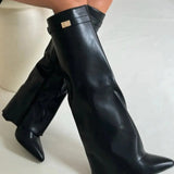 Alina - Botine Înalte cu Toc Elegant