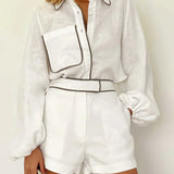 Set de pantaloni scurți și in cu detalii contrastante