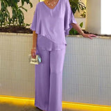 Felicia | Set Elegant cu Pantaloni Largi