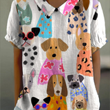 Petronela | Cămașă cu Imprimare de Câini