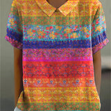 Crina | Cămașă cu Dungi Florale