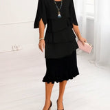 Rochie Midi Elinora™ cu Volane